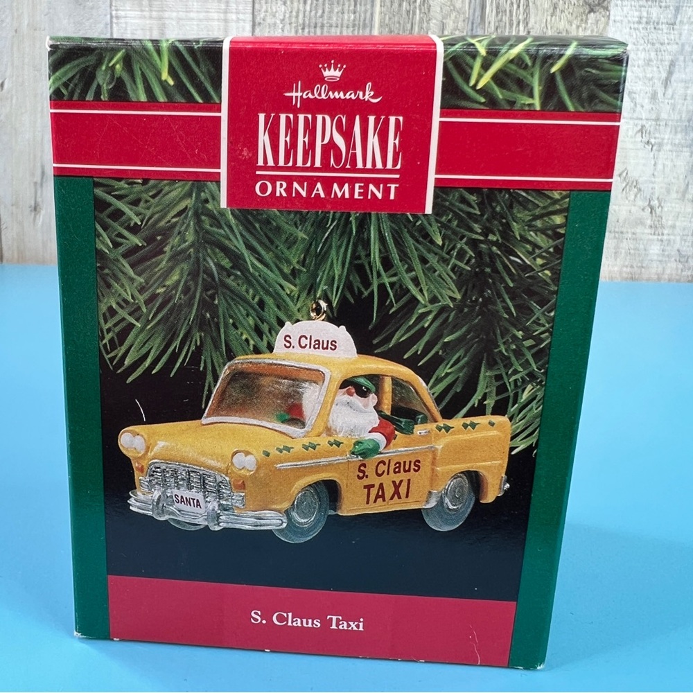 Hallmark Keepsake Ornament S. Claus Taxi Handcrafted & Dated 1990